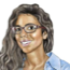 A person with long hair wearing glasses

AI-generated content may be incorrect.